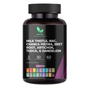 Mishas Nutraceuticals Maito Thistle Voikukka Root, NAC ja TUDCA täydentää ... tukee maksan terveyttä, maksapuhdistusta, munuaisia ja hengityselinten terveyttä ja ruokahalua... 60 vegan kapselia