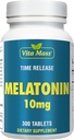Melatoniini 10 mg - TR aika vapauttaa - 300 tablettia - suurin vahvuus