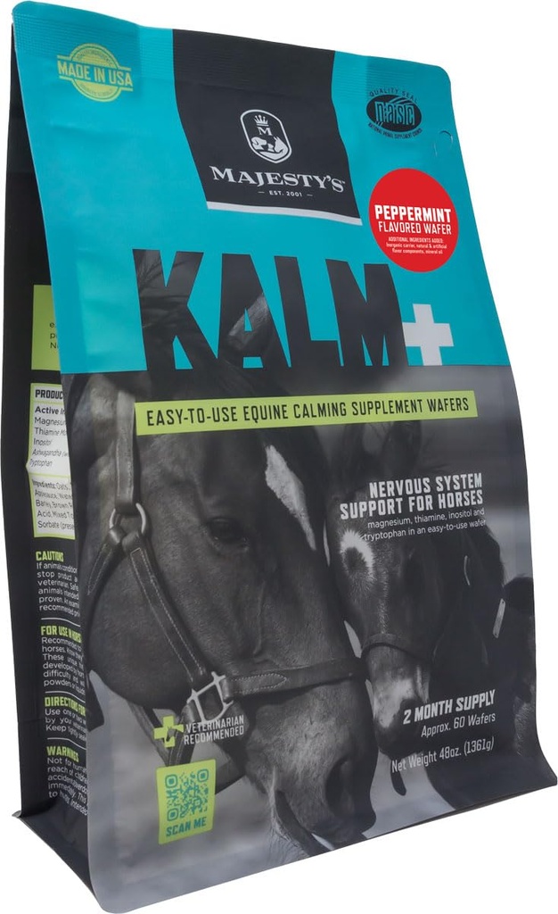 Majestys Kalm Horse/Equine Piparminttu Wafers 60 päivän tarjonta