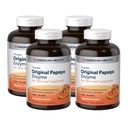 American Health Original Papaya Enzyme - 600 Tabletter, Pack 4 - Eftermålstillägget - Icke-GMO, Vegan - 800 Totala portioner