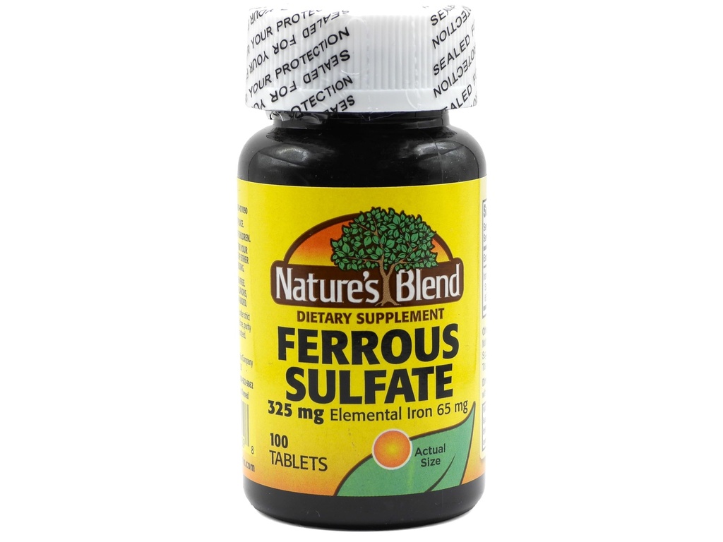 Nature's Blend Iron Ferrous Sulfate 325 mg BPK, Assorted, tabletit, 100