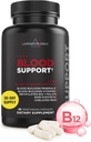 Livingood Daily Iron Supplement för kvinnor och män, Blood Support Formel med chelated Iron, Methylated B12, Vitamin C, Zink & Folate, Vegan, Non GMO, Gluten Free, Allergen Free, 30 kapslar