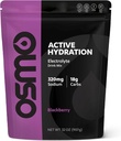 Osmo Active Hydration Electrolyte Powder (2lb Resealable Bag) - Inkluderar natrium, Magnesium, kalium, kolhydrater och vitaminer, Cane Sugar - Alla naturliga ingredienser, 3X Faster Hydration Black Berry