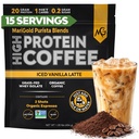 MariGold High Protein Coffee - Iced Vanilla Latte, 20g Grass-Fed Whey Protein Isolate, Energy & Treout Boost, 2 Shots Organic Espresso, ei-GMO, 1 Net Carb, 1 Lb Bag, 15 tarjoilua