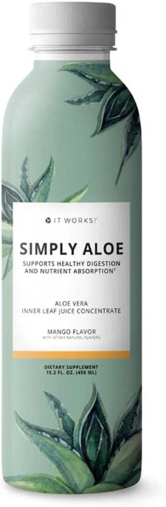 Se toimii! Yksinkertaisesti Aloe - Mango Flavor - 15,2 Fl Oz - Virkistävä, ravitseva juoma - Aloe Vera Inner Leaf Juice keskittyä - Tukee terveellistä ruokavaliota, ravinne imeytymistä, ja yleistä hyvinvointia