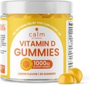 Calm by Wellness D-vitamiini Gummies aikuisille, D3-vitamiini Gummy, vitamiineja luun ja immuunijärjestelmän tuki, Lemon Flavor, 30 Count