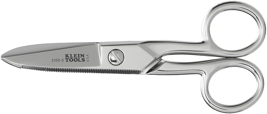 Klein Tools 210-5 Electrician Sakset, Made in USA, 5,25-tuuman Compact Sakset raskaisiin ja matalajännite työ, Multi-Purpose