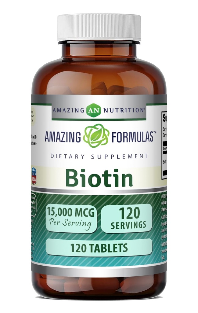 Amazing Formula Biotin Supplement ... 15000 Mcg Per Serving... 120 tablettia...