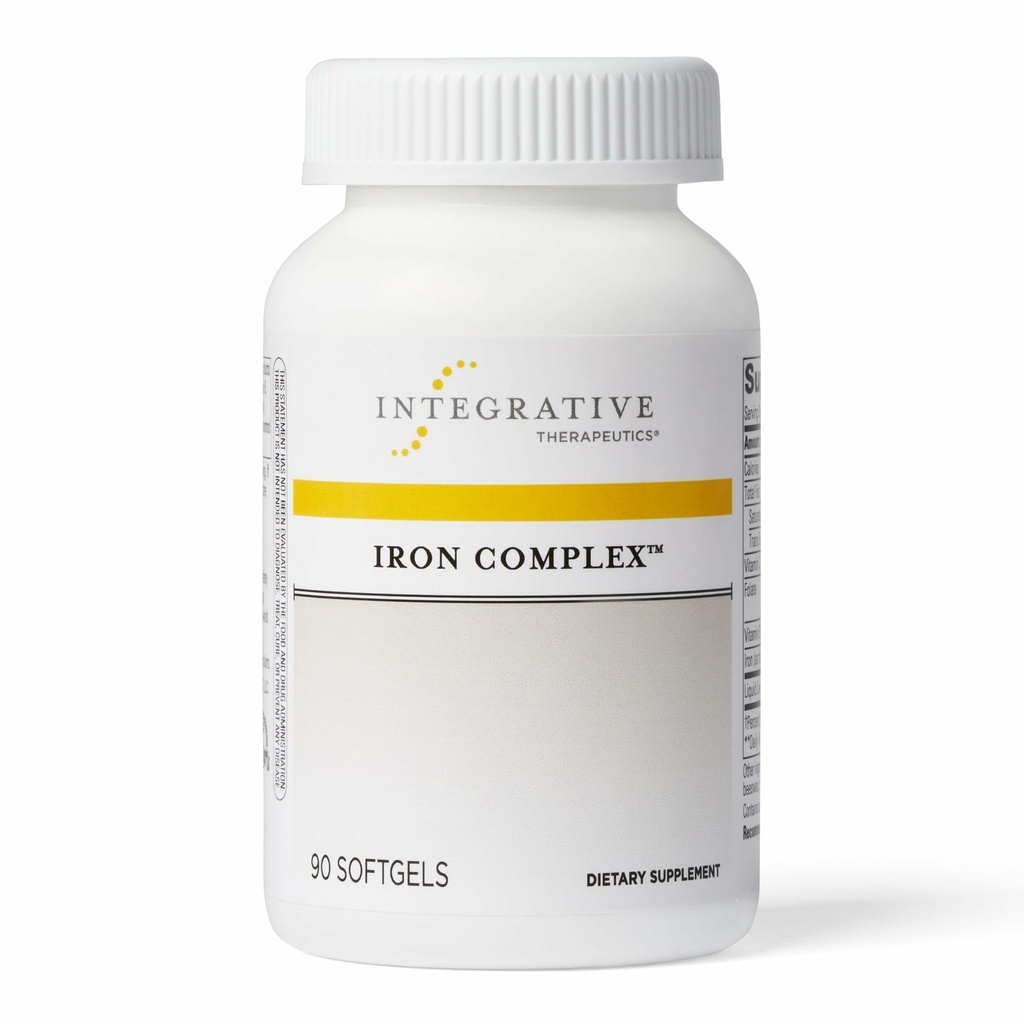 Integratiivinen Therapeutics Iron Complex - Wellness & Energy Support kanssa C & B12* - Sisältää Folaatti - Gluteeniton & Dairy-free - 90 Softgels (45 tarjoilua)