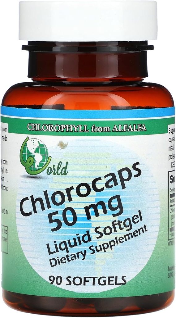 Världsorganiska Chlorocaps - 50 mg - 90 Softgels