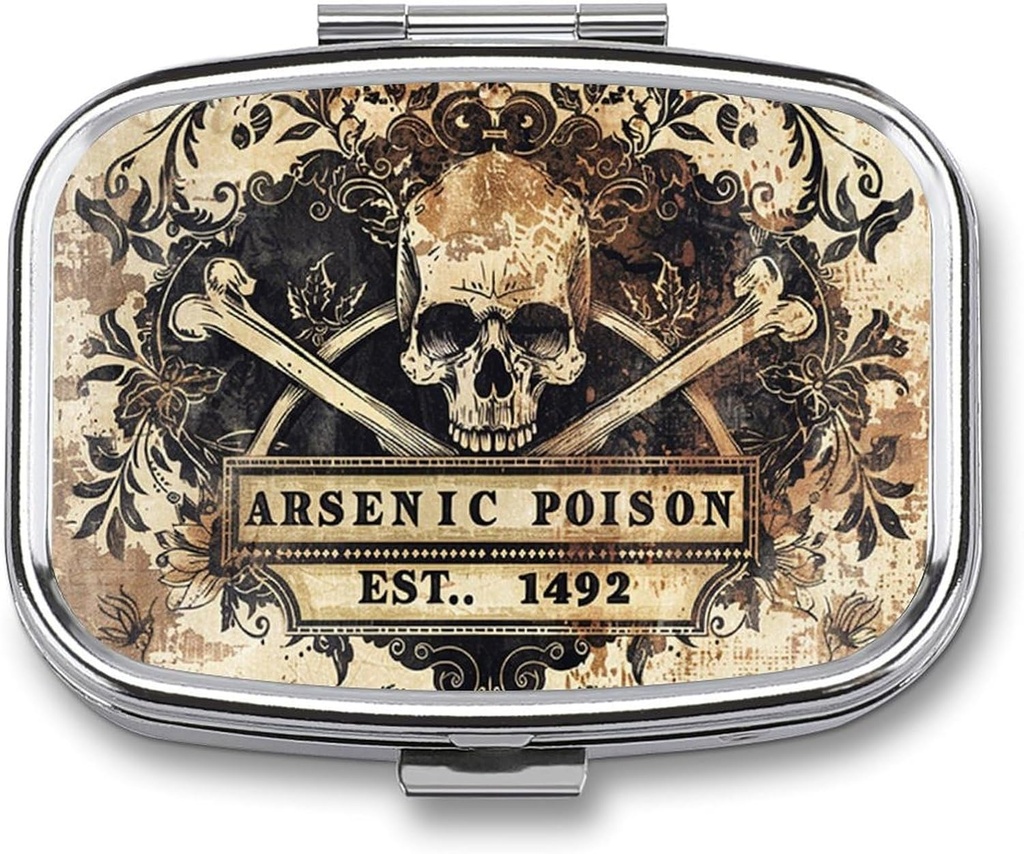Metal 2 Osasto Pill Organizer Travel Friendly Portable Compact Pill Box Söpö pilleri tapauksessa pitää vitamiineja, kalaöljyä, täydentää,Meds,Tablet laukku, tasku. (1492.)