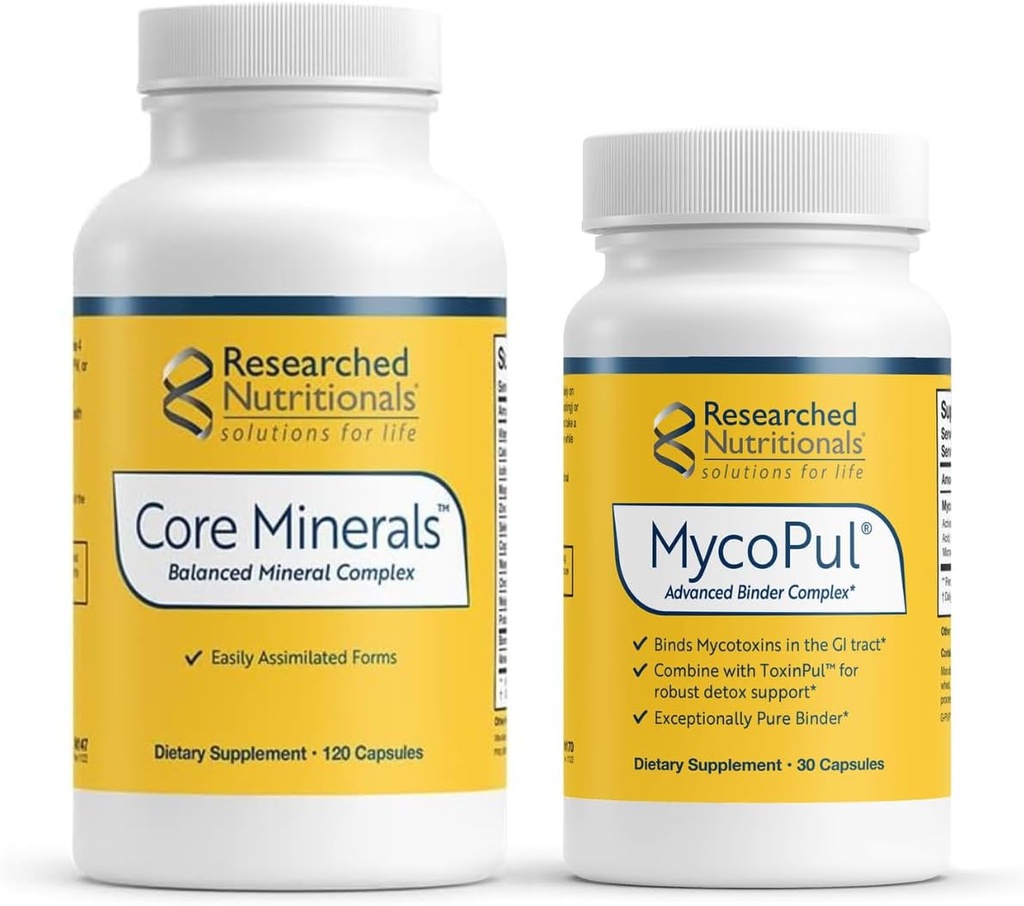 Tutkitut ravintoaineet MycoPul Binder & Core Minerals Bundle - Tuki Mineraalien tila kehon aikana Binder Protocols (2 tuotetta)