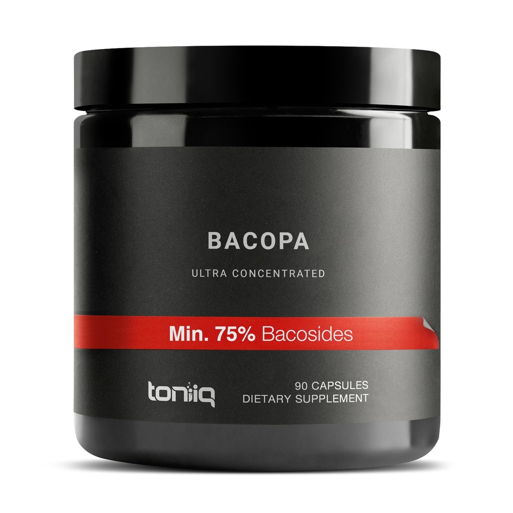 Bacopa - Ultra High Potency 45:1 Pura 75% bacosides - Erittäin väkevä - kolmannen osapuolen laboratoriossa testattu - 90 kapselia