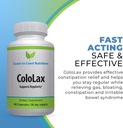 ColoLax Lievä Ummetus Helpotus aikuisille - Jakkara Softener & Colon Cleanse with Psyllium Husk - Support for Säännöllisyys, helpotus kaasusta ja turvotus tuki - 60 kapselia