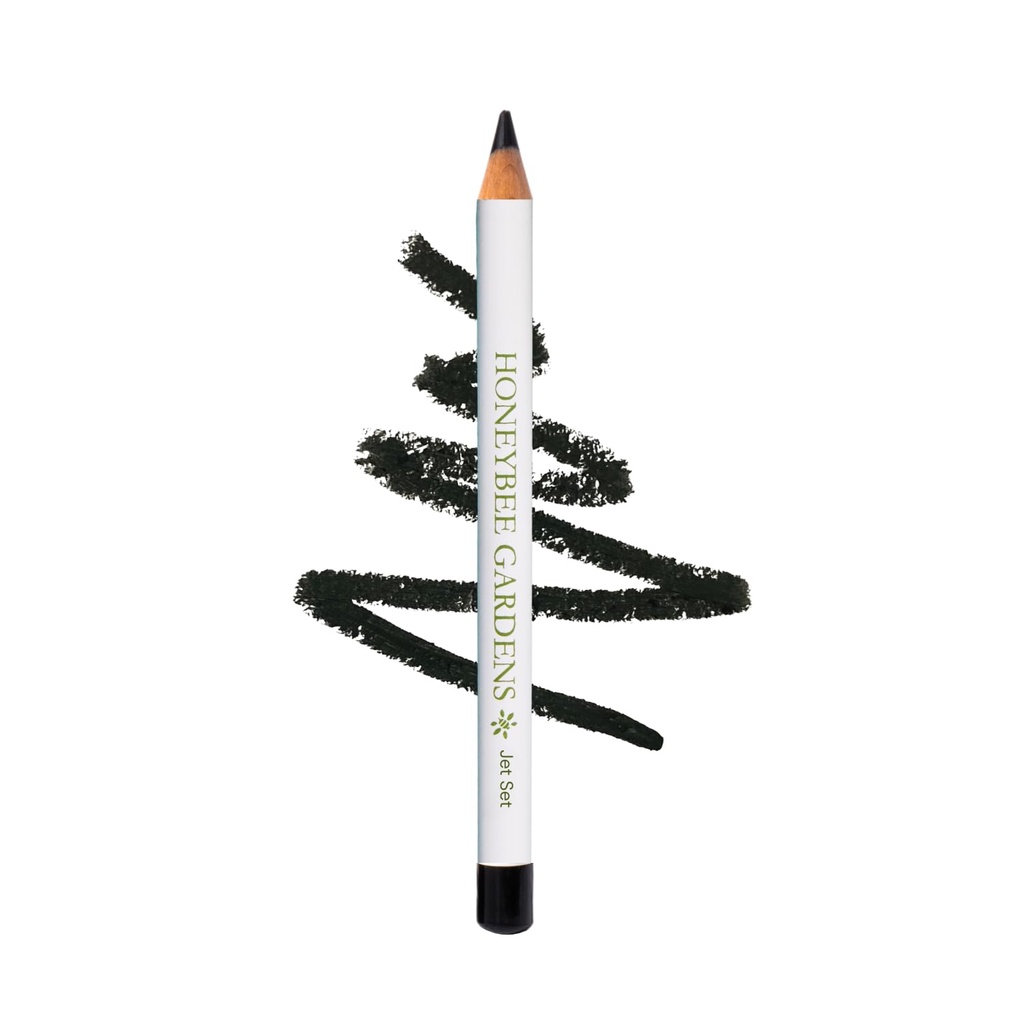 Honeybee Gardens Ponnoton silmän liner Kynä Jet Set Black, Rich Pigmentation, Smooth, Long-Wearing, Vegan, Gluteeniton