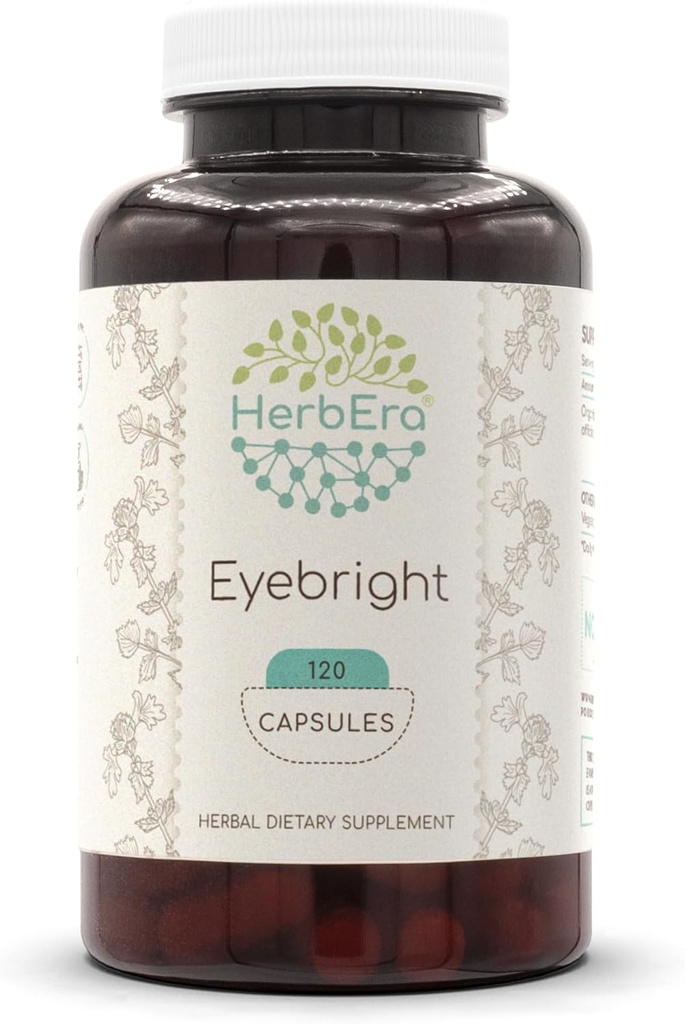 HerbEra Eyebright 120 kapslar, 500 mg, Ansvarsfullt odlade Made with Eyebright (Euphrasia spp.) Torkade Herb (120 kapslar)