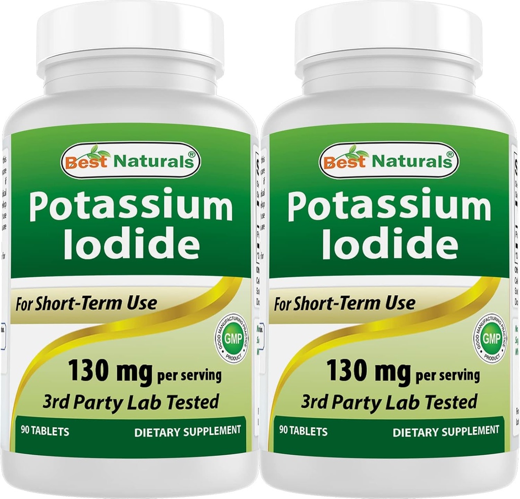 Bästa naturliga kaliumjodid 130 mg per portion - Kosttillskott, 90 tabletter (2)
