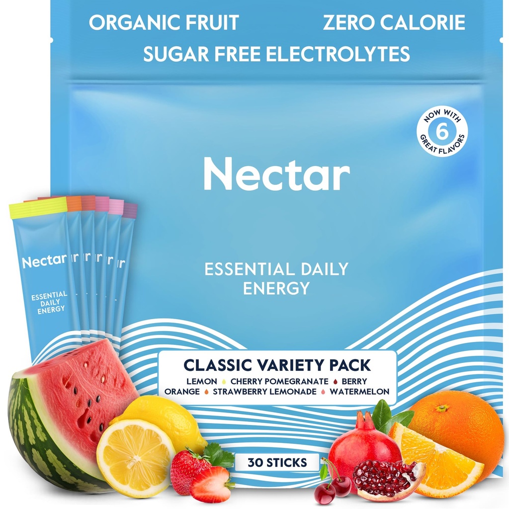 Nectar Energy Booster - Organic Cofeine, B12 & Electrolytes - Sokeriton & Zero Calorie 