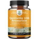 Pure Quercetin med Bromelain Supplement för Immune Aid - High Potent Quercetin 500mg Capsules med Bromelain för Immune Support & Breathing - Nutritional Respiratory Supplement - 90 Ct