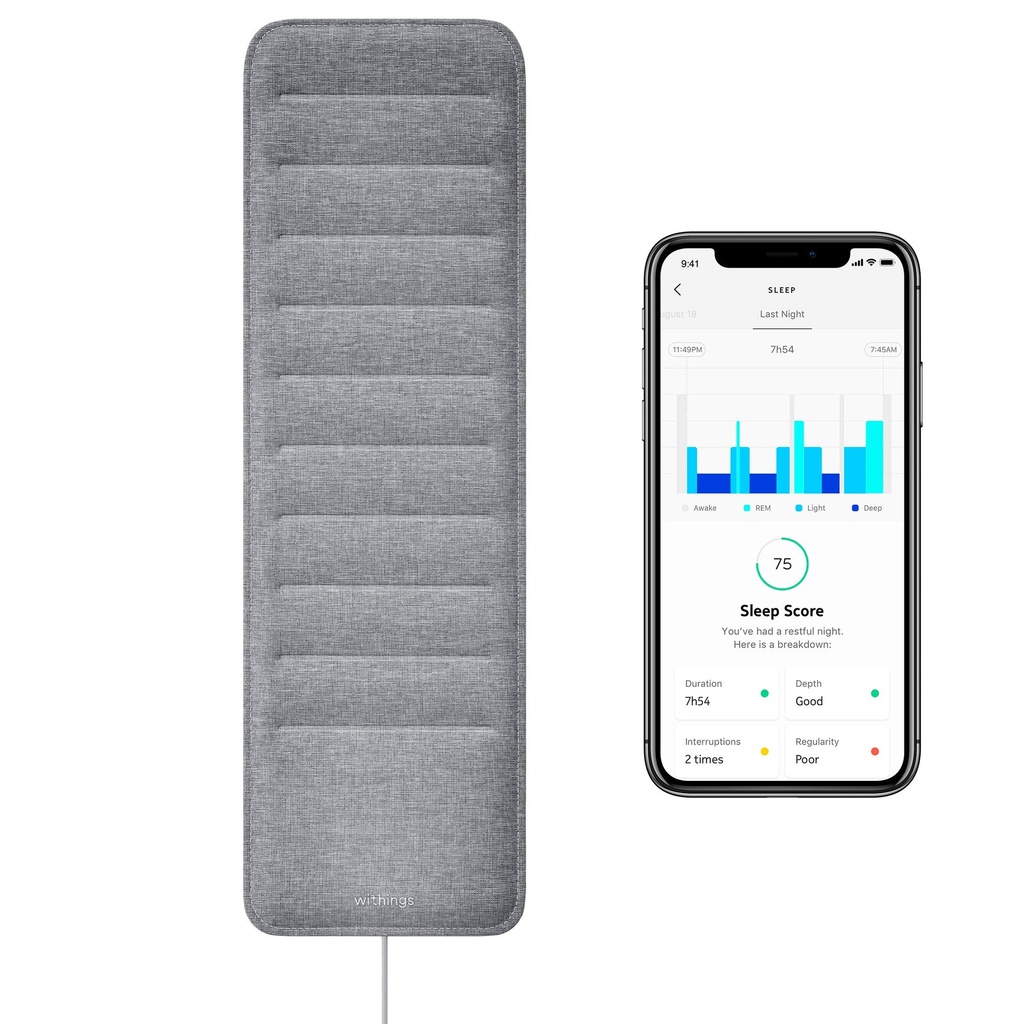 Withings Sleep - Nukkumisen seuranta Pad alla patjan kanssa sleep cycle analyysi
