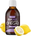 5X Lopullinen vahvuus Omega 3 Fish Oil Liquid, Fish Oil lisäravinteet korkea DHA ja EPA Omega3 rasvahapot, Korkea Potency Omega 3 D-vitamiini, 7.60 floz, Lemon Flavor