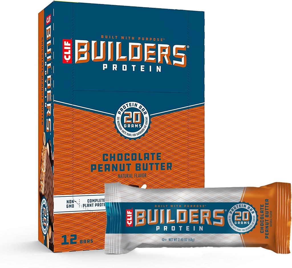 Clif Builders - proteiinipatukat - suklaa maapähkinävoi maku - 20g proteiinia - gluteeniton (2.4 Ounce, 12 Count)