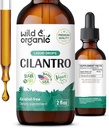 Wild & Organic Cilantro Drops - Detox Cleanse med flytande Cilantro Supplement - Coriander Leaf Extract Tincture - Vegan, Sugar & Alkoholfri - 2 fl oz