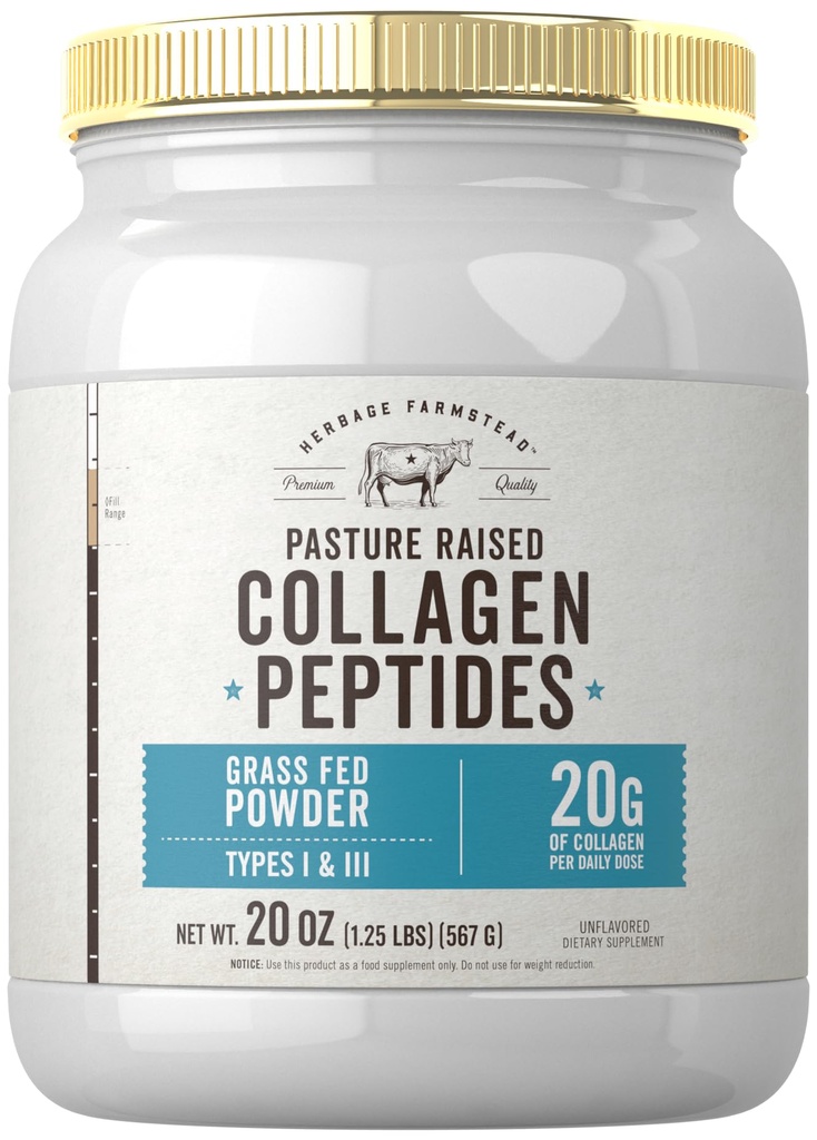 Carlyle Grass Fed Collagen Peptides Powder 20oz 