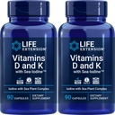 Life Extension D- ja K-vitamiinit merijodilla, 90 kapselia