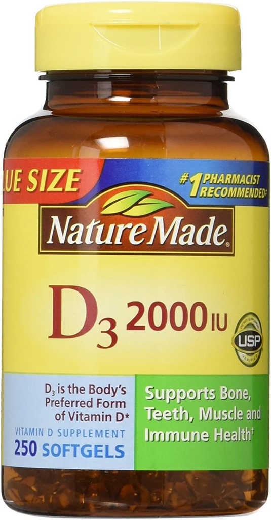 Nm Vit D 2000iu Koko 250ct Luonto valmistettu D-vitamiini 2000iu 250ct