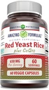 Fantastiska Formler Red Yeast Rice 600 Mg Plus Coq10 50 Mg | Veggie Capsules Supplement | Non-GMO | Gluten Free | Tillverkad i USA (60 greve)