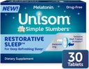 Unisom Yksinkertainen unet Restorative unitabletteja 30 count, Melatoniini 3mg