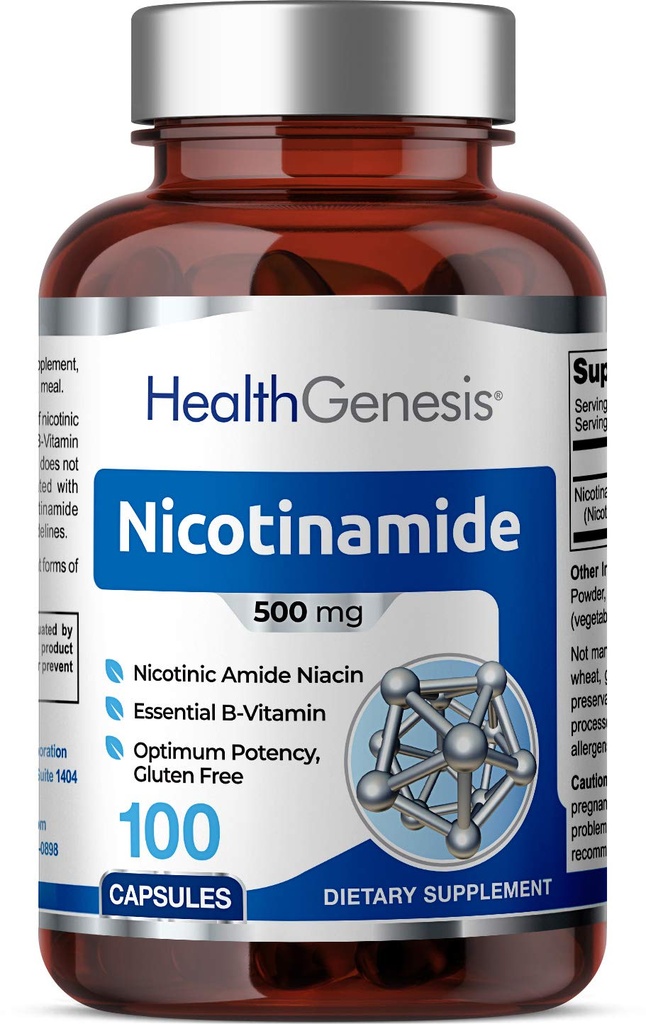B-3 Nikotinamidi 500 mg 100 Caps - Nikotinic Amide Niacin luonnollinen flush-vapaa vitamiini Formula - tukee ihon solujen terveys