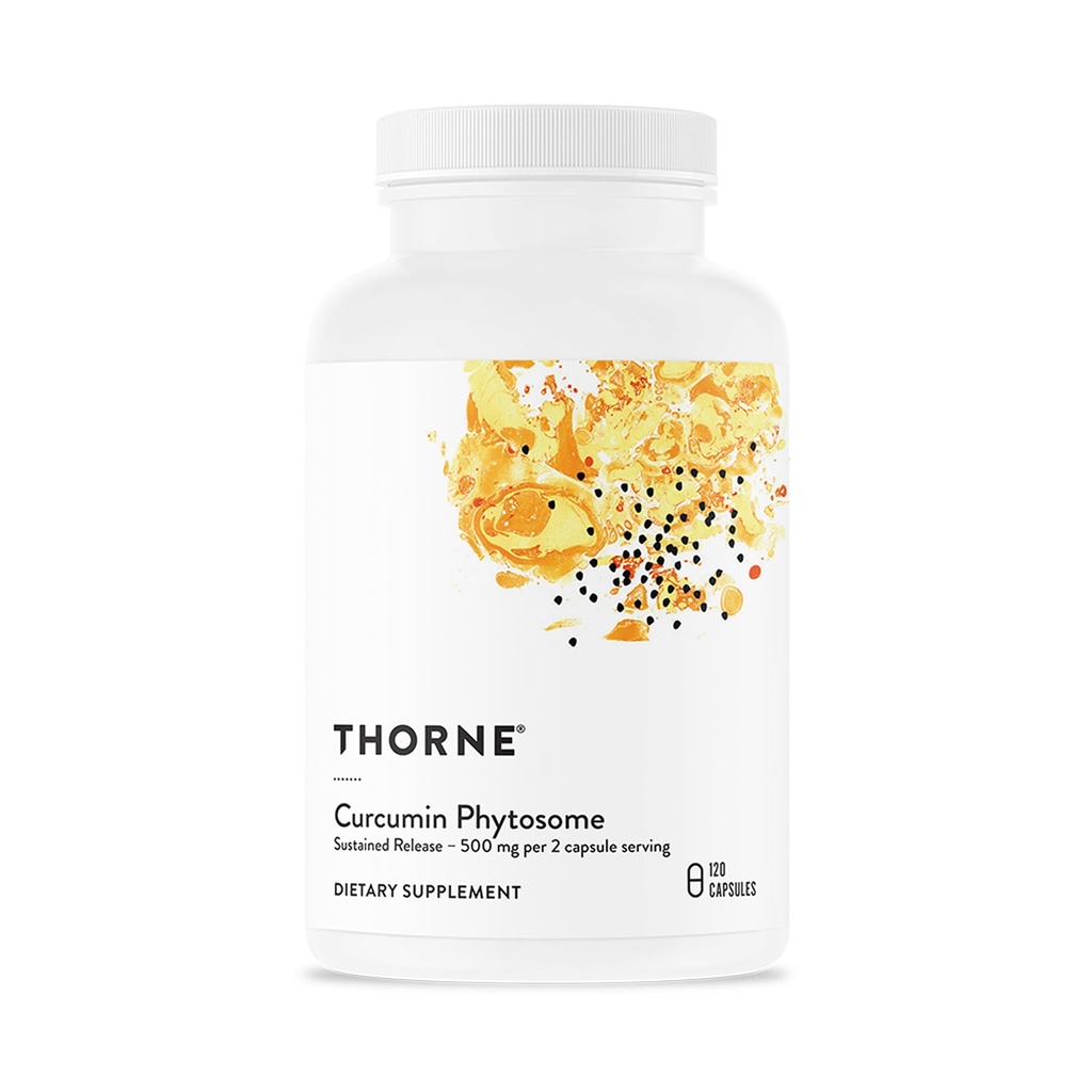 THORNE - Curcumin Phytosome 500 mg (Meriva) - Pitkäkestoinen julkaisu, kliinisesti tutkittu - tukee terveitä tulehdusreaktioita nivelissä, lihaksissa, ruoansulatuskanavassa, maksassa, aivoissa ja hermoissa* - 60 tarjoilua