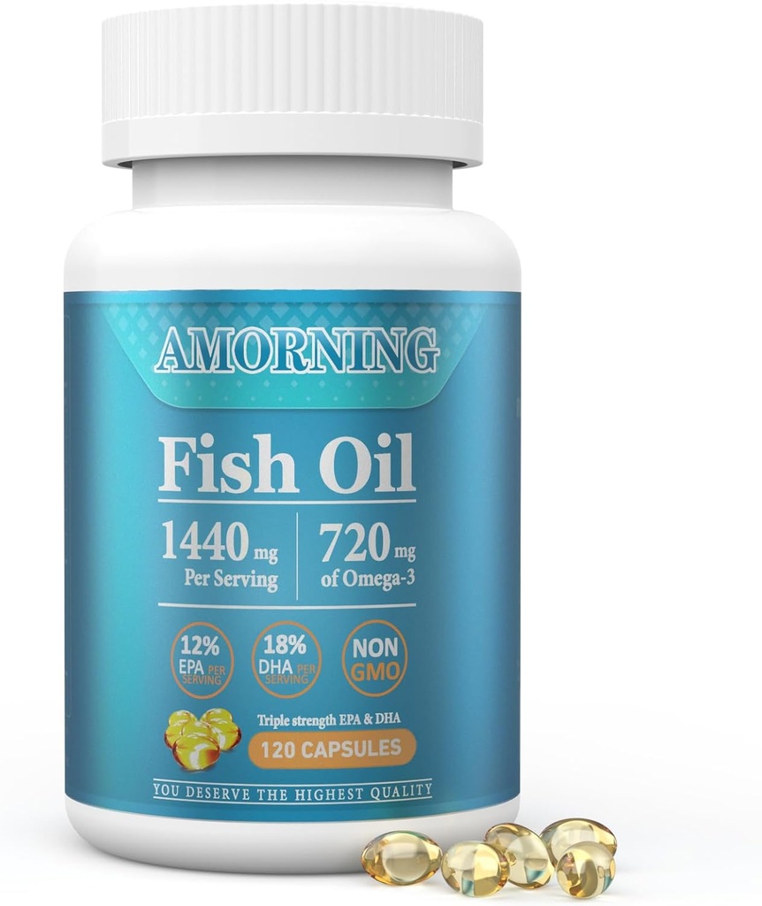 Fish-Oil Omega3-EPA DHA-Supplement Burpless-Softgels - 120Capsules 1440 mg per tarjoilu Minikoko Terve sydän Tuki rasvahapot täydentää auttaa säilyttämään terve Triglyseriditasot