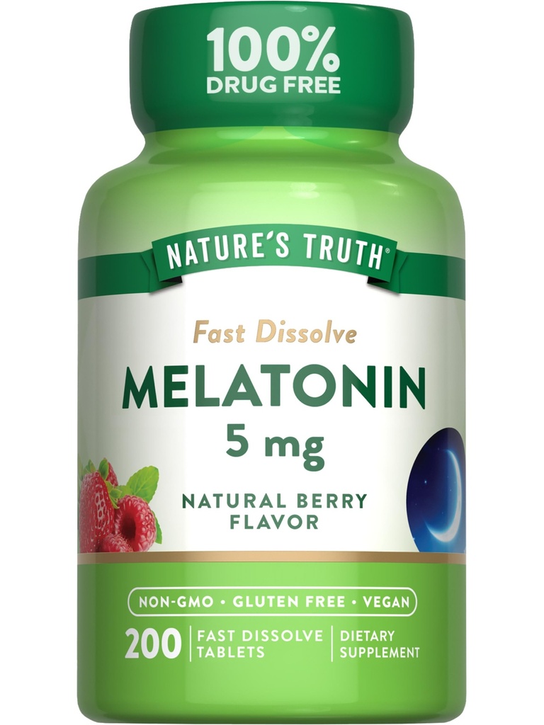 Nature's Truth Melatoniini 5 mg Nopeasti liuotettavat tabletit ... 200