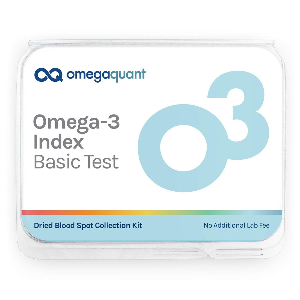OmegaQuant Omega-3 Index Basic - Original Omega-3 Blood Test Kit yhdellä Drop of Blood Home Kit, Sisältää Blood Collection Kit 