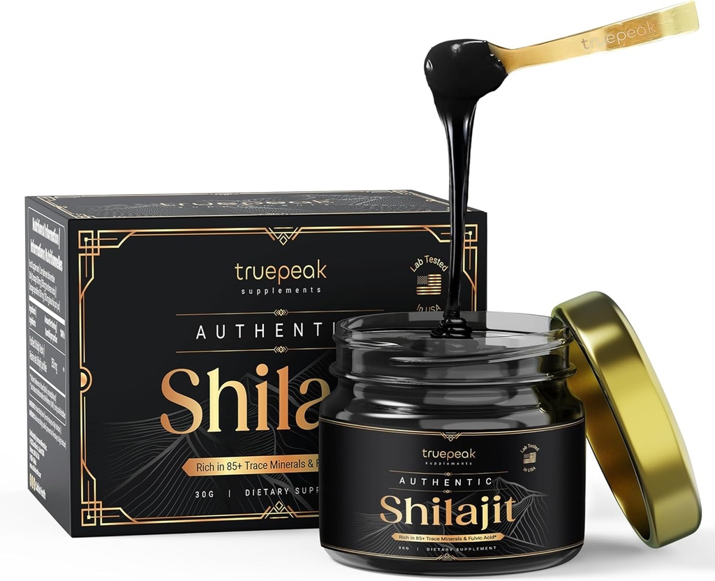 Himalayan Shilajit Resin - Gold Grade, US-Lab Verified & Testad, 500 mg Maximal Potens, 85 Spår Mineraler med Fulvic & Humic Acid, Energy & Immune Support, 30g