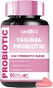 emätinprobiootit Supplement for Women, 70mg Female V-Probiootti Blend(6B PMY), Lactobacillus with Prebiootti & Cranberry Extract for Vaginal Odor, pH Balance, Organic Prebiootti Supplement(60 kapselia)