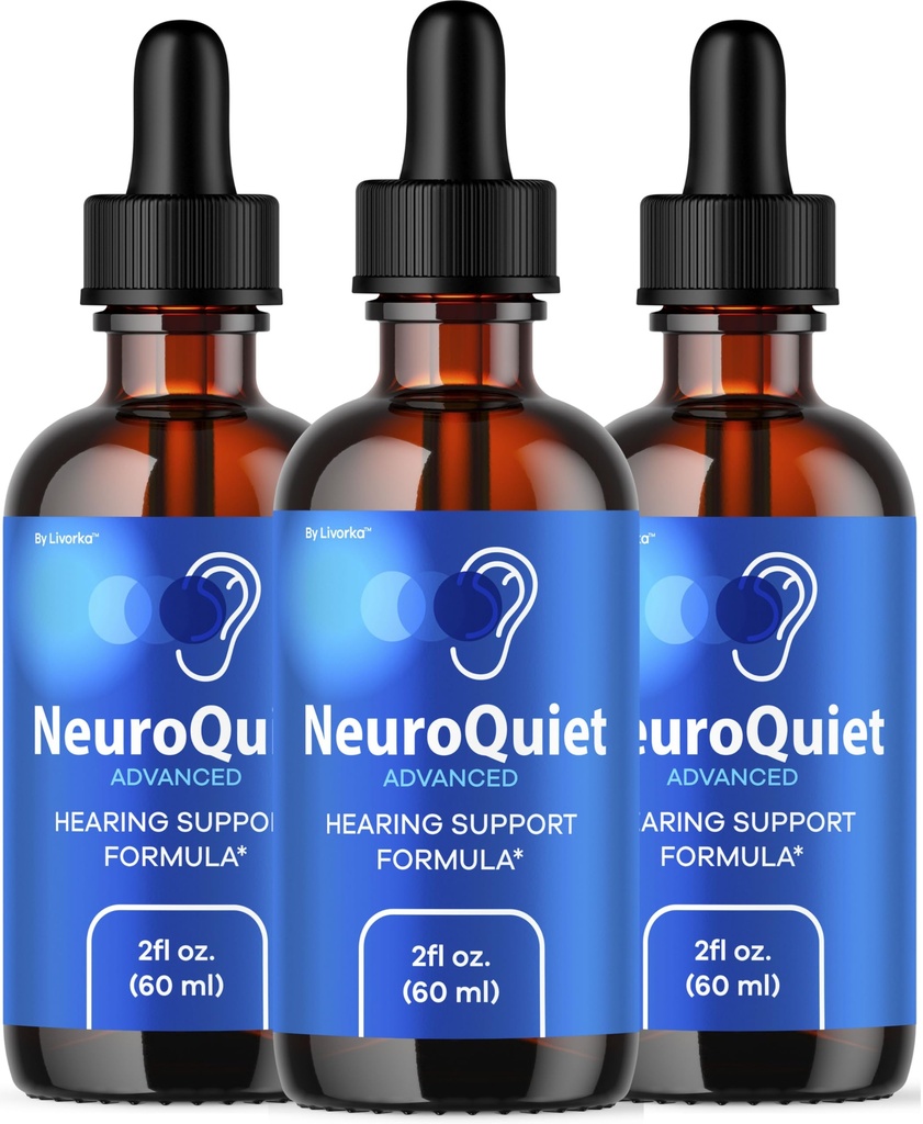 (3 pakkaus) NeuroQuiet Drops - virallinen NeuroQuiet Daily kuulotuki Kaikki luonnon puhdas neste Advanced Formula korvan terveys, kuulon selkeys ja sisäkorvan tasapaino arvostelut, 3 pulloa 3 kuukautta