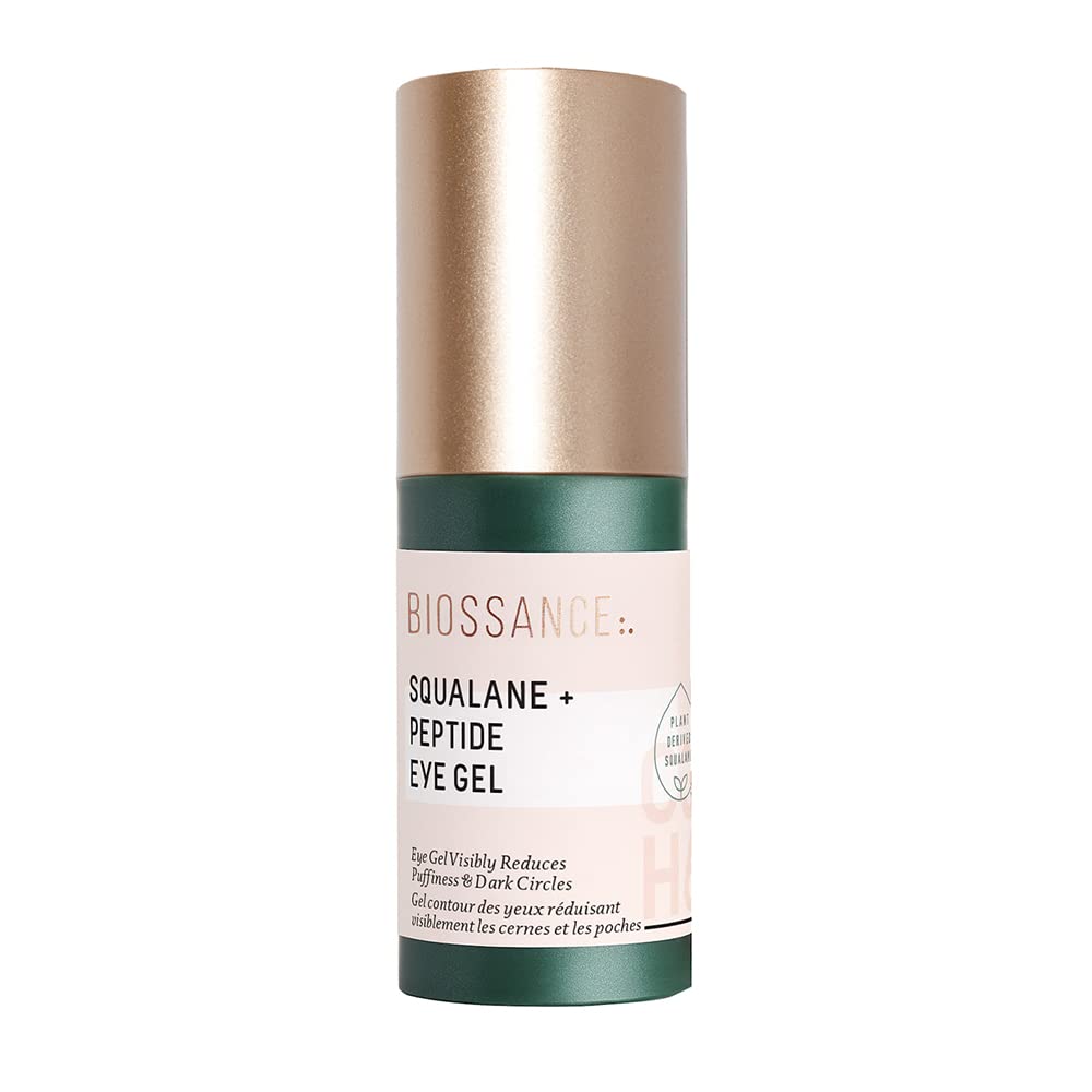 Biossance Squalane + Peptide Eye Gel - Ultra-hydrating Under Eye Cream - Vähentää Puffiness & Dark Circles - Silmien ryppyjen korjaus Moisturizer- Anti ikääntyminen & Hydrating, Day & Night Cream - 0.5oz