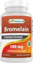 Best Naturals Bromelain Proteolyyttiset Dgestive Enzymes lisäravinteet, 500 mg, 120 tablettia - Tukee terveellistä digestiota, Yhteinen terveys, ravintoaineiden imeytymistä