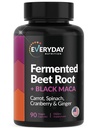 Organic Fermented Beet Root, Black Maca, Carrot, Spinach, Cranberry, Ginger | Förbättrad övergripande hälsa för kvinnor och män | Made in USA | 90 Veggie Capsules