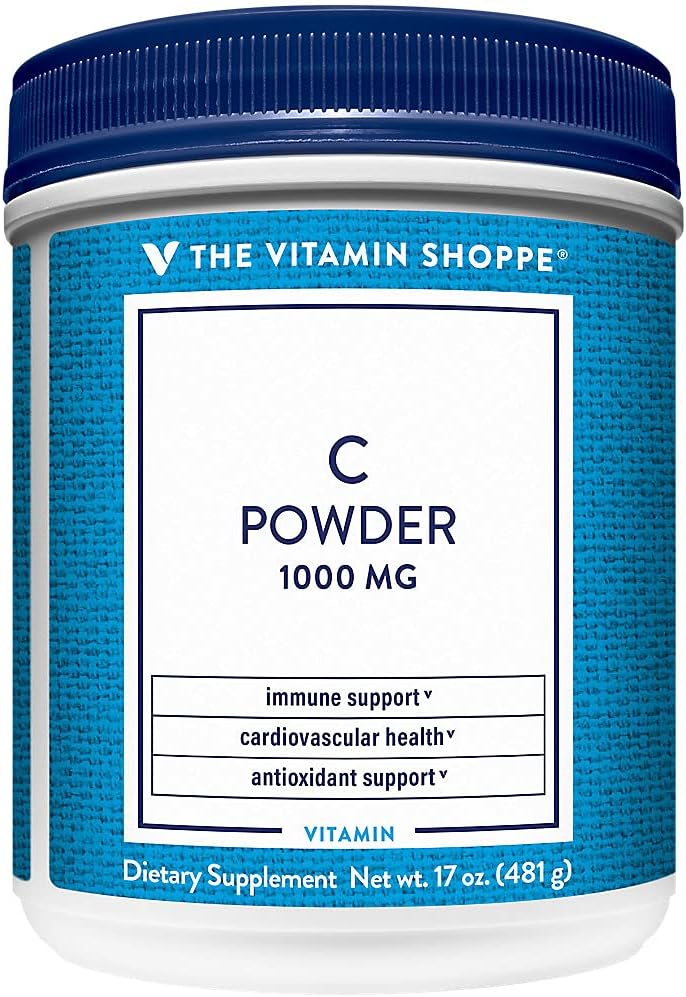 Vitamin Shoppe Vitamin C Powder 1,000MG, Antioxidant som stöder immun och kardiovaskulär hälsa (17 Ounces Powder)