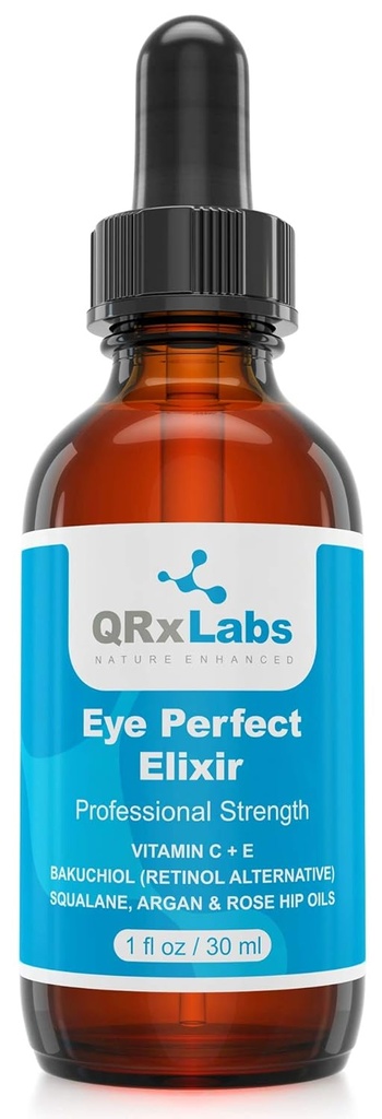 Eye Perfect Elixir - Kanssa Bakuchiol (Retinol Vaihtoehto), Pure Argan ja Rosehip Oils, Squalane, C-vitamiini & E - Paras anti-aging hoito seerumi laukkuja, puffiness, ryppyjä, varisjakeet