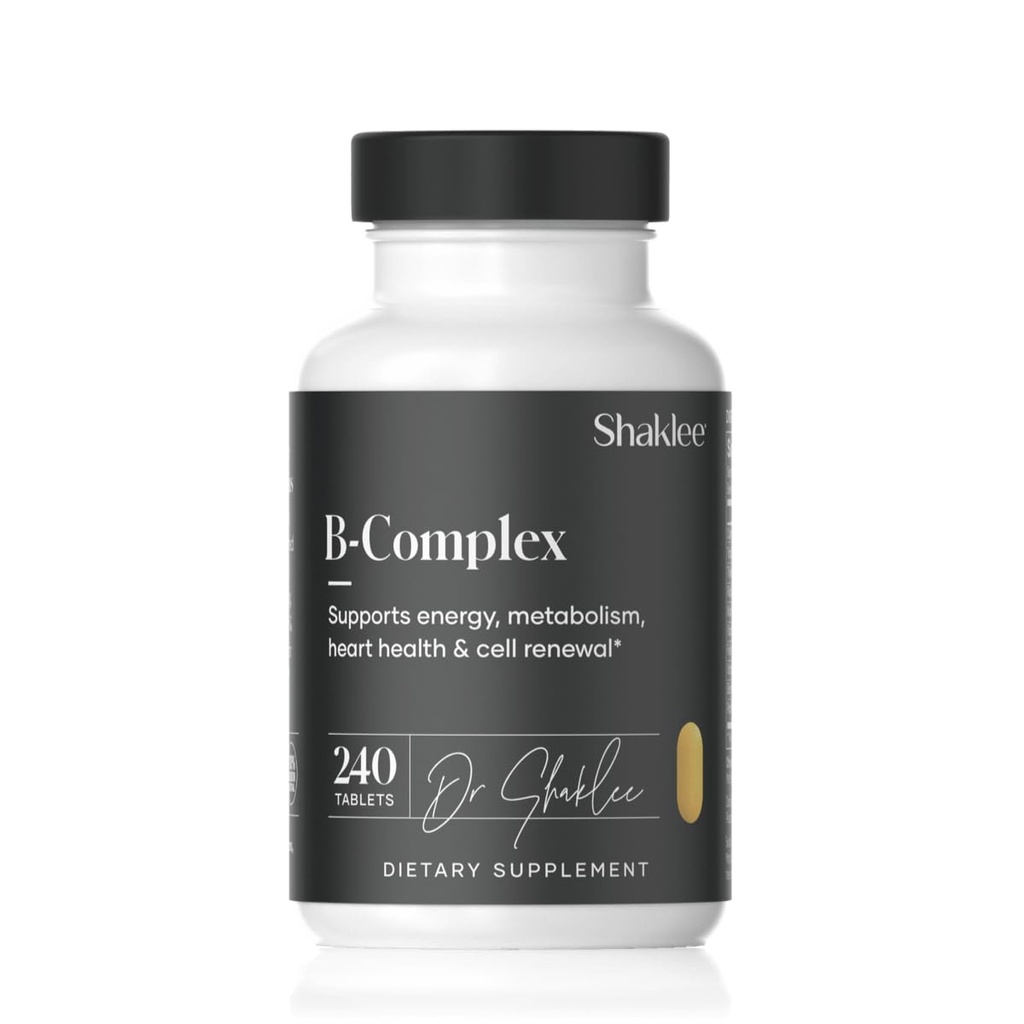 Shaklee - B-Complex- The Ultimate Energy Boost with Patented Bioactivated Absorption SystemTM - B-vitamiinit tehostettua hyvinvointia - Tukee energiaa, sydän- ja aivojen terveyttä - 240 tablettia