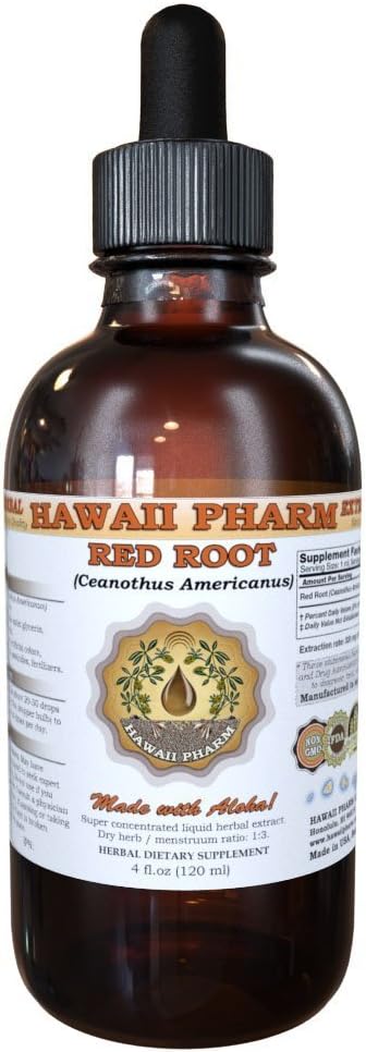 Red Root Liquid Extract, Red Root (Ceanothus Americanus) Tinktur, Herbal Supplement, Hawaii Pharm, Made in USA, 2 fl.oz