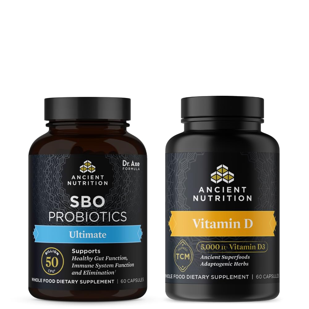 Ancient Nutrition SBO Probiootit Kapselit, lopullinen, 60 kreivi + D-vitamiinikapselit, 90
