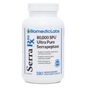 Serra-RX 80,000 SU Serrapeptaasi - Happo-restant proteolyyttinen systeeminen enzyme, ei-GMO, Gluteeniton, Vegan, tukee Sinus & Lung Health, 180 Veg kapselia