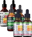 NUSAVA Strawberry Flavored D3 K2, klorofylli, & B12-vitamiini nestemäiset drops Bundle - vahva neste vitamiineja sydämeen, energia, aivot ja immuuni tuki - ei-GMO, Gluteeniton, 2pk Jokainen